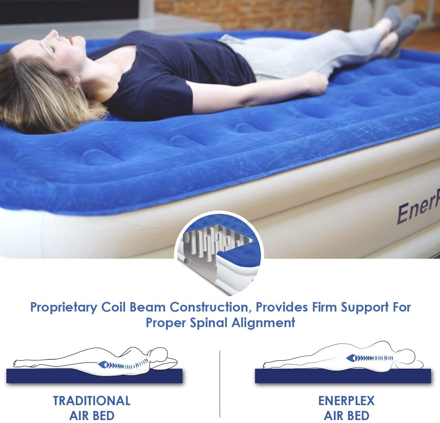 EnerPlex Queen Size Luxury 16 Inch Double High Blow Up Air Mattress ...