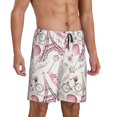 thumbnail image 2 of Fotbe Romantic Travel In Paris Pantalones Cortos de Pijama para Hombre, Ropa de Dormir, Pantalones de Pijama Cortos para Hombre-Large, 2 of 6