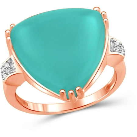 JewelersClub 13-3/4 Carat T.G.W. Chalcedony and White Diamond Accent Rose Gold over Silver Fashion Ring