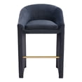 thumbnail image 3 of Emas Barstool Midnight Gray Barstool, Modern Style, Soft and smooth velvet fabric, Plywood, Indoor Bar, 3 of 5