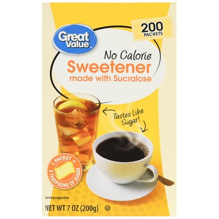 Great Value Sweetener with Sucralose Packets, No Calorie, 7 oz, 200 Count