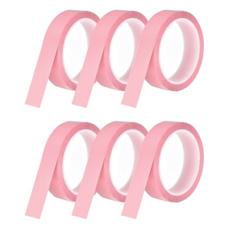 Uxcell 6 Rolls Whiteboard Tape Graphic Chart Tape 25mm 54.7 Yard Art Tape Thin Self-Adhesive Pinstripe Tape Masking Tape, Pink