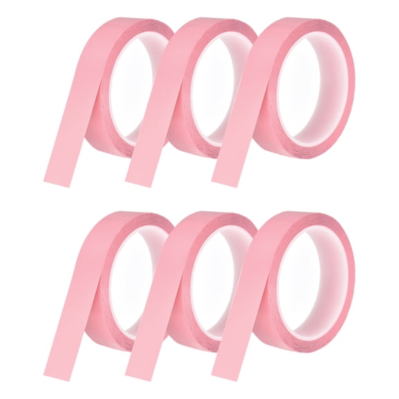 Uxcell 6 Rolls Whiteboard Tape Graphic Chart Tape 25mm 54.7 Yard Art Tape Thin Self-Adhesive Pinstripe Tape Masking Tape, Pink
