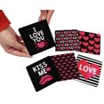 thumbnail image 6 of Inkdotpot Set of 6 Drink Coasters Easy Clean 4-inch SquareCoastersCork Base,Reusable,Love, 6 of 8