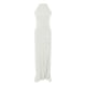 thumbnail image 5 of Vestido largo sin mangas con volantes y abertura para mujer - Vestido de noche sexy con abertura, poliéster-spandex, S-XXL, 5 of 6
