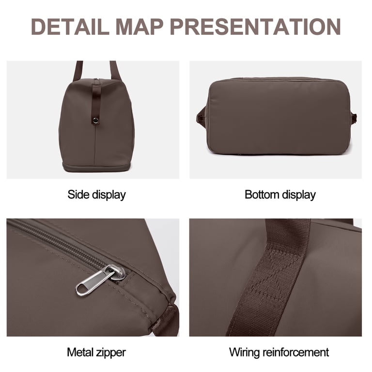DAKIMOE Weekender Duffel Bag for Women, Brown photo 8