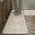 thumbnail image 3 of BERTHMEER Kitchen Rugs for Floor 2 Piece, 17.3"x30"+17.3"x47" Anti Fatigue Waterproof Beige Kitchen Mats, Non Slip Comfort Standing Mat Rug for Home, Sink, Laundry, Beige, 3 of 9