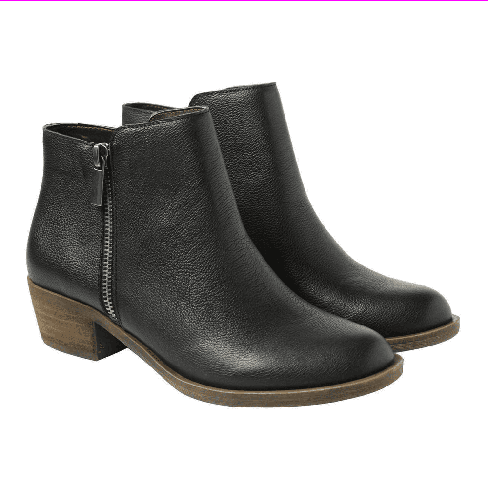 Kensie Women's Leather Ghita Short Ankle Boots 7.5/Black - Walmart.com