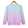thumbnail image 6 of Women's Ombre Gradient Sweatshirt, Drop Shoulder Crewneck Pullover, Color Fade Long Sleeve Top, Casual Color Transition Blouse, Soft Stretch Knit Comfort Wear Pink M, 6 of 10