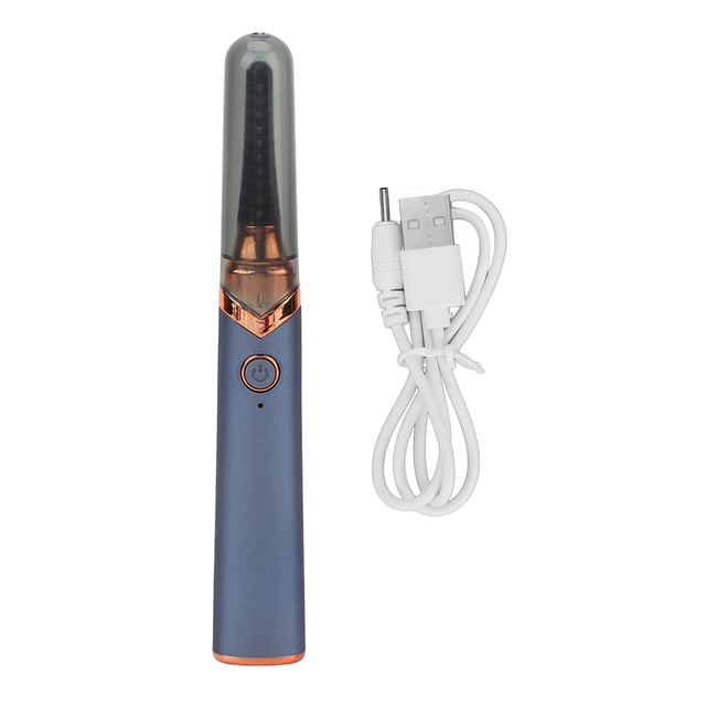 Rizador de pestañas eléctrico recargable por USB, de larga duración y con calefacción, color azul.