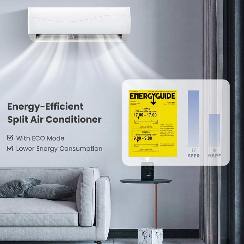 Topcobe 12000 BTU 17 SEER2 208-230V Ductless Mini Split Air Conditioner and Heater, Wall Mount Ductless Inverter System