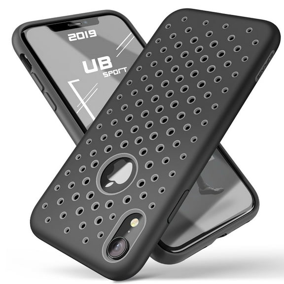 SUPCASE Unicorn Beetle Sport Series Designed for iPhone XR Case 2018 Release Liquid Silicone Rubber PC Premium Hybrid Case [Hole Pattern] with Heat Dissipation (Gray/Black)