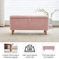 thumbnail image 5 of Comfort Stretch 39.3" Length Storage Ottoman Bench for Living Room,Pink Bedroom Bench with Entryway Storage Rectangular Boucle Foot Rest Stool Padded Seat, 5 of 8