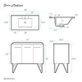 thumbnail image 2 of Annecy 48 in. Black Walnut Bathroom Vanity With White, 3-Hole Ceramic Sink Top, 2 of 9