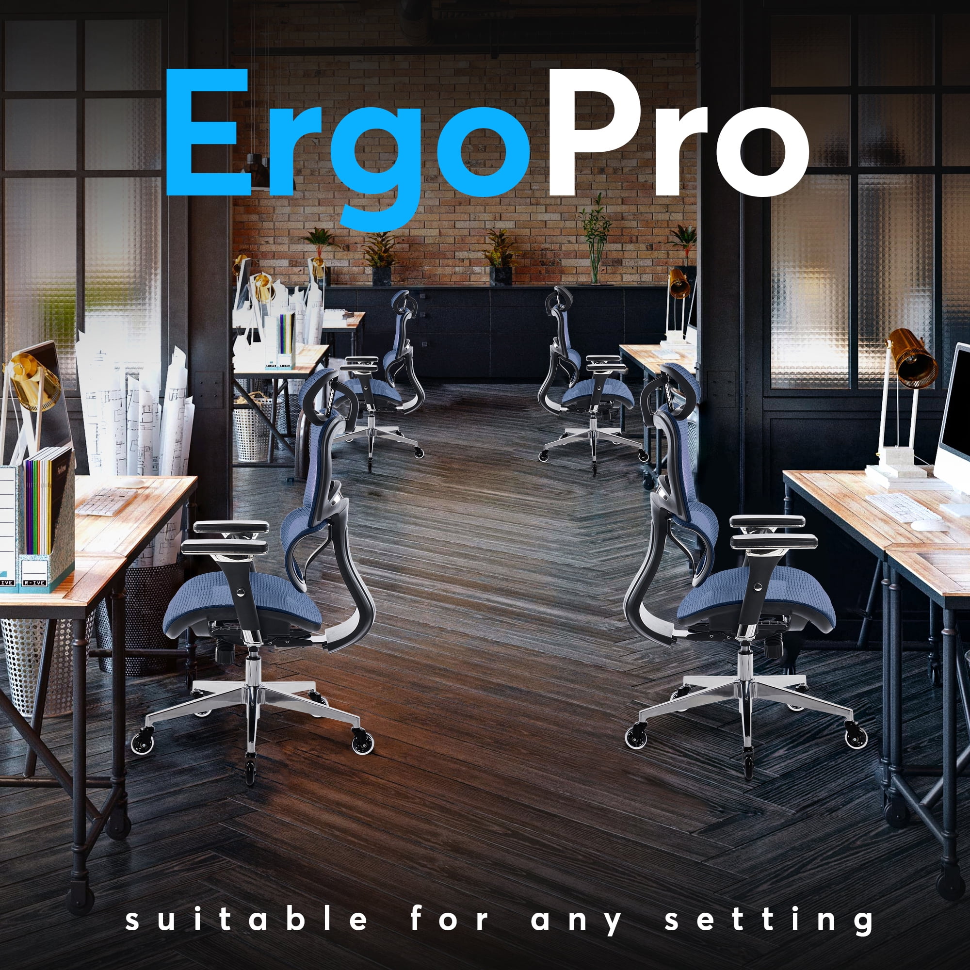 Oline ErgoPro Ergonomic Office Chair - Rolling Desk Chair with 4D Adjustable Armrest, 3D Lumbar Support and Premium Blade Wheels - Mesh Computer Chair, Gaming Chairs, Executive Swivel Chair