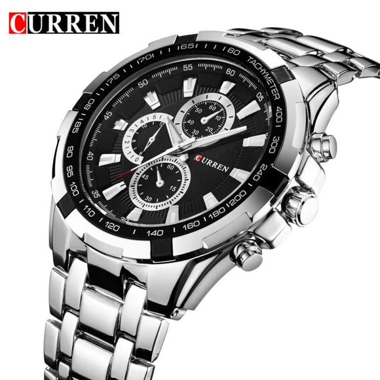CURREN 8023 Men Black Business Quartz Waterproof Stainless Steel