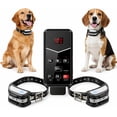 thumbnail image 1 of Sistema de valla invisible inalámbrica para 2 perros, valla eléctrica con pantalla LCD, intensidad de advertencia ajustable, alcance de 300 m, valla inalámbrica recargable para mascotas,, 1 of 9