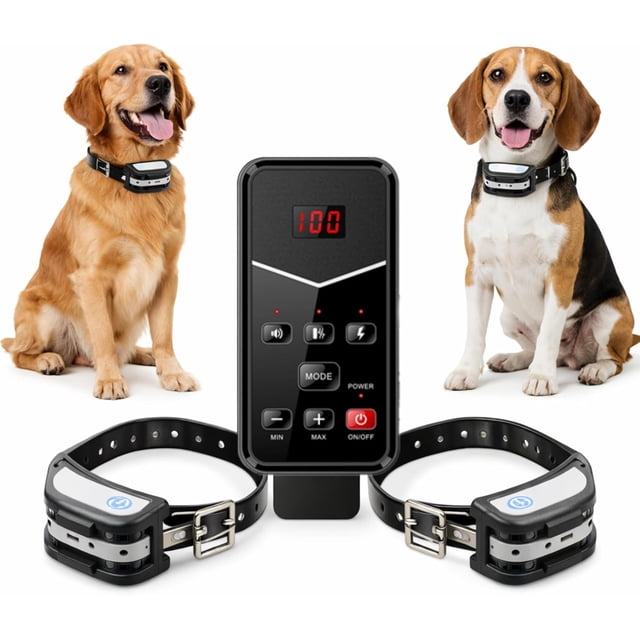 Sistema de valla invisible inalámbrica para 2 perros, valla eléctrica con pantalla LCD, intensidad de advertencia ajustable, alcance de 300 m, valla inalámbrica recargable para mascotas,
