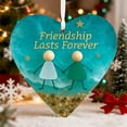 thumbnail image 4 of Hot Sale! Friendship Lasts Forever Love Pendant F-Heart Shaped Sea Glass Decoration Handmade Sea Glass Ornaments Souvenir Christmas Decoration For Friends, 4 of 6