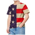 thumbnail image 2 of Bysome T Shirts For Boys Girls Toddler Summer Independence Day Short Sleeve Prints T Shirt Tops Clothes Navy 10-11 Years, 2 of 4