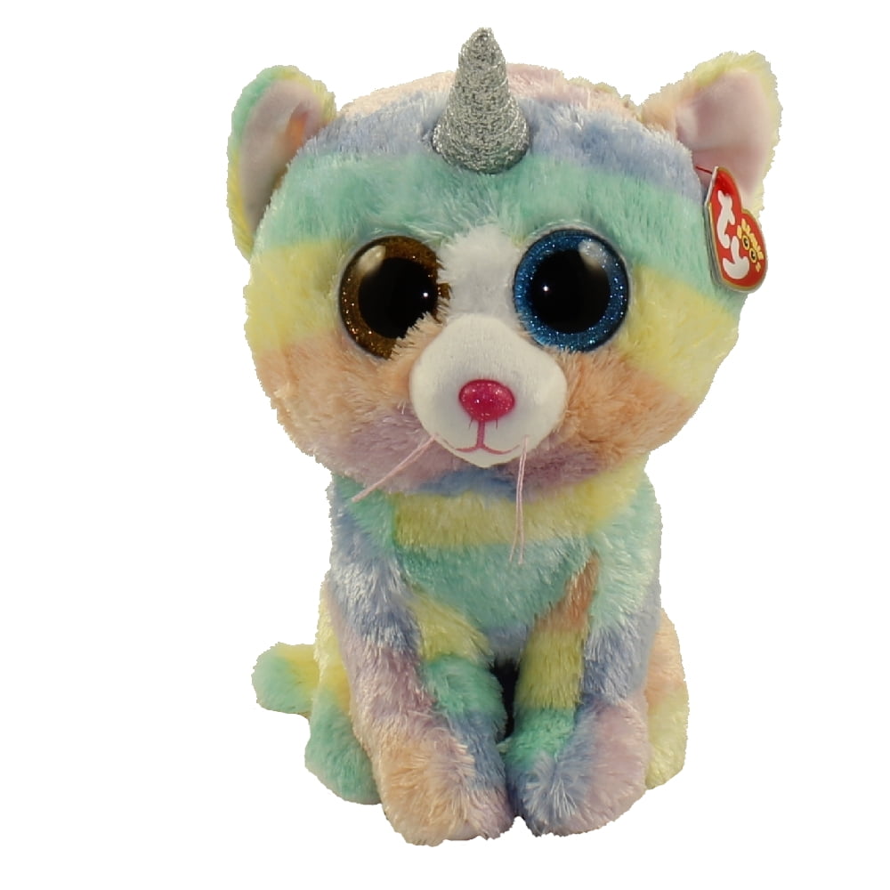 TY Beanie Boos HEATHER the UniCat (Glitter Eyes) (Medium Size 9
