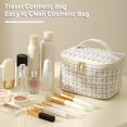 thumbnail image 3 of Mosey Large Capacity Cosmetic Bag Portable Handle Zipper Strong Load Bearing Multifunctional Travel Toiletry Makeup Pouch Organizer Case, 3 of 7