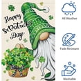 thumbnail image 5 of diyeu Happy St. Patrick''s Day Gnome Garden Flag 12x18 Double Sided Burlap, Shamrock Basket Yard Flag for Spring Seasonal Irish Holiday Farmhouse Yard Outdoor Decor(ONLY FLAG), 5 of 5