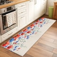 thumbnail image 3 of Blue Red Flowers 2'x6' Runner Rug, Elegant Spring Floral Butterfly Rustic Washable Non-Slip Area Rugs for Hallway Kitchen Floor Bedroom Entryway, StainResistant Laundry Carpet Decoration Indoor Mat, 3 of 9