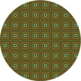 thumbnail image 1 of Ahgly Company Indoor Round Patterned Dark Yellow Green Area Rugs, 3' Round, 1 of 6
