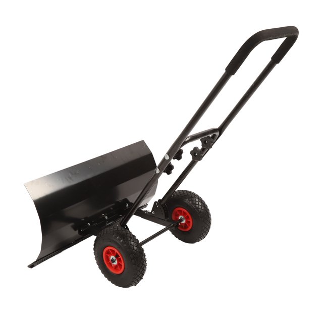 Metal Snow Shovels, Steel Iron Snow Pusher Shovel for Lawn
