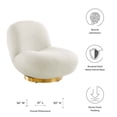 thumbnail image 3 of Swivel Accent Chair, Gold Ivory, Fabric, Modern Contemporary, Living Lounge Cafe Room Hotel Lobby Hospitality, 3 of 8