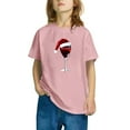 thumbnail image 3 of Odeerbi Kids Boys Girls Christmas T-shirt Christmas Print Casual Short Sleeve Tops Shirt Kids Clothes Pink, 3 of 4