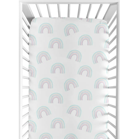 UPC: 0846480074427 | Pastel Rainbow Fitted Crib Sheet by Sweet Jojo Designs