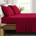 thumbnail image 2 of IR Imperial Rooms Bed Sheet Set 1800 Series, Deep Pocket 16" Microfiber Red King Size 4 Piece, 2 of 8