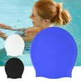 thumbnail image 3 of Cheers.US Silicone Swim Cap Tasteless Durable High Swim Caps Elasticity Waterproof Dry Hair Oversized Silicone Swimming Cap Unisex Children Adult Curly Hair Long Hair, 3 of 3