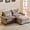 Light Brown 87" W, variant on Ktaxon Sectional Sofa L Shaped Couch with Chaise Living Room Sleeper Set, 2 Seats with Chenille and Double Layer Cushions 87" W Light Brown