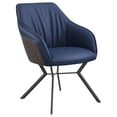 thumbnail image 3 of Mayer Upholstered Dining Arm Chair Blue and Brown (Set of 2), 3 of 13