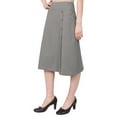 thumbnail image 4 of Women's Stretch Cotton Knit Faux Button Front Below the Knee A-Line Skirt, 4 of 11