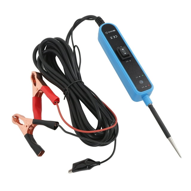 Car Power Tester, 6to24V DC Test Light Automotive Short Circuit Finder with Overload and Long Test Lead for Continuity Test Function, Polarity Identify with LED Test