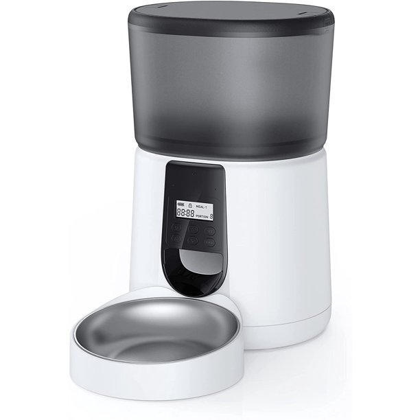 Upgraded Automatic Cat Feeder KATALIC 4L Cat Food Dispenser Metalic