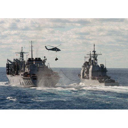 Military Sealift Command Ships - LAMINATED POSTER At sea with USS George Washington (CVN 73) Nov. 21, 2003The Military Sealift Command ship USNS S Poster Print 24 x 36