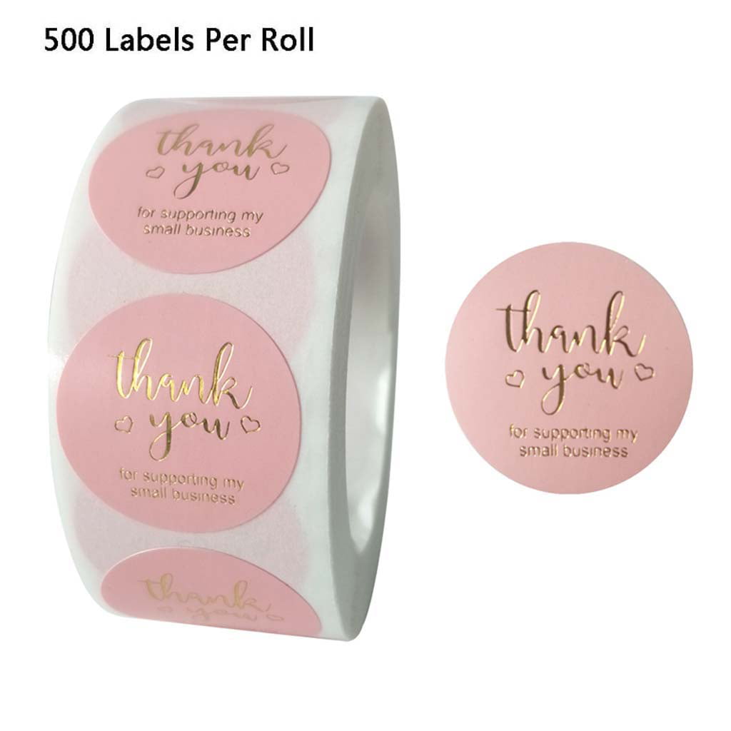 500pcs/roll Pink DIY Handmade Thank You Stickers Wedding Package Seal Labels 
