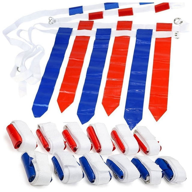 12 Player Adjustable Sliding Flag Football Set, 3 Flags Per Belt, 36 Flags for Adults Players