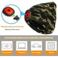 thumbnail image 3 of Morttic LED Beanie Hat with 2 Lights, Unisex LED Beanie Cap Rechargeable Hands Free 3 Modes Brightness LED Headlamp Cap Soft Winter Knitted Warm Hat for Walking Running Camping Hunting (Camouflage), 3 of 7