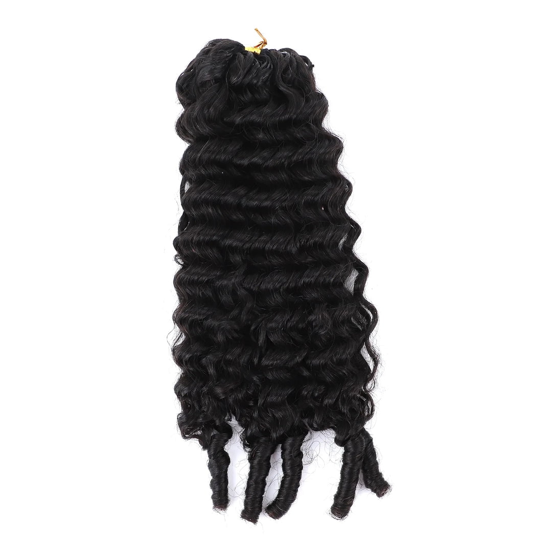 Ustar 100% Human Hair Crochet Extensions - Burmese Curly with Spiral Ends Boho Braiding Hair (50g/Pack)