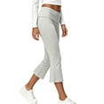 thumbnail image 5 of Cropped Flare Pants for Women Trendy Slimming Trouser Foldover Waist Soft Casual Capri Pants Gray M, 5 of 7