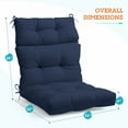 thumbnail image 4 of EAGLE PEAK Tufted Outdoor/Indoor High Back Patio Chair Cushion, Set of 2, 46 x 22 in,Dark Blue, 4 of 10