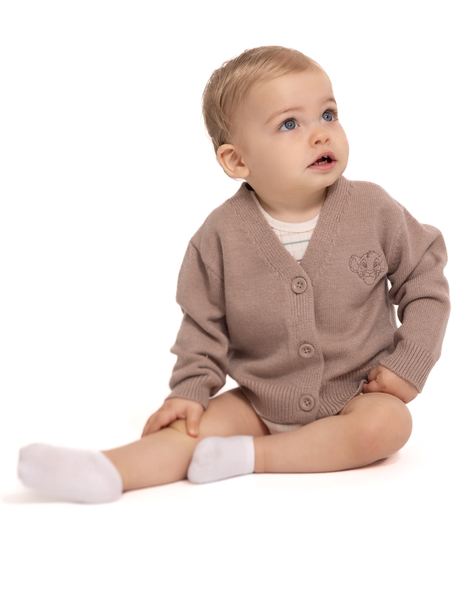 Disney Baby Wishes + Dreams Lion King Embroidered Cardigan with Long Sleeves, Sizes 0/3M-18M