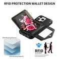 thumbnail image 5 of TECH CIRCLE Wallet Case for iPhone 13 ,PU Leather Flip Protective Stand Flowers Floral Women Girls Case Card Holder Wristlet Mirror Shoulder Purse Case for iPhone 13 6.1" 2021,Black, 5 of 10
