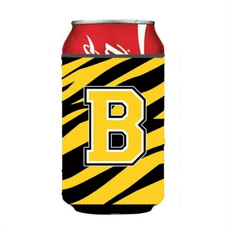 

Letter B Initial Monogram - Tiger Stripe - Black Gold Can Or Bottle Hugger